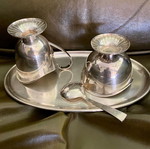 Silver-plated vintage serving set used
