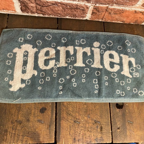 Perrier bar towel used, old