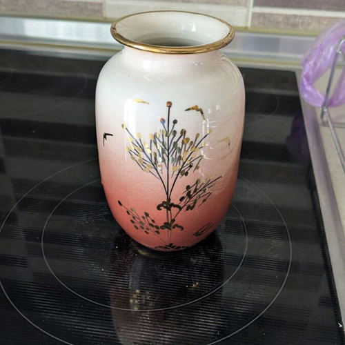 Vintage ceramic vase like new, brown gold from the '80s