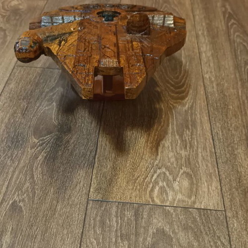 Han Solo Ship Millennium Falcon made of beech with stand new