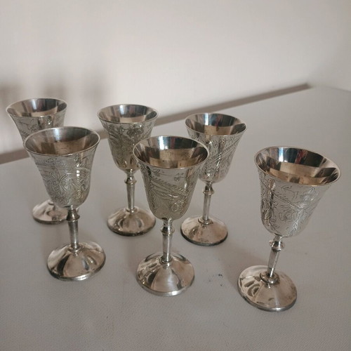 Silver-plated liqueur glasses used, epns, in excellent condition