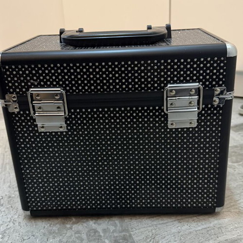 Cosmetic Case new, black with strass details and lock