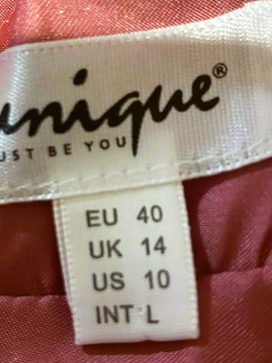 Unique formal dress new, pink, satin, size M/L