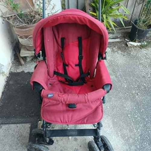 Chicco Trio Enjoy Fun stroller set like new, red