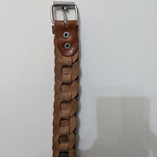 Women's leather belt used, brown, adjustable