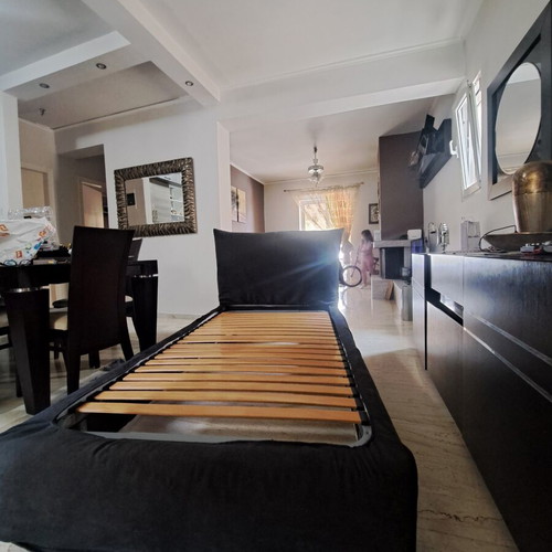 Chrysovitsiotis Half-Double Bed like new, fabric cover