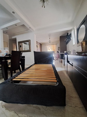Chrysovitsiotis Half-Double Bed like new, fabric cover