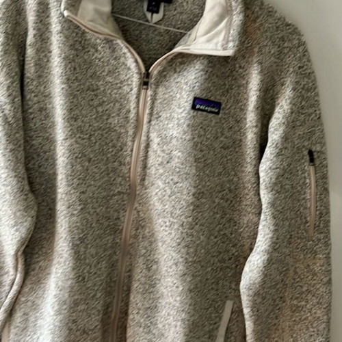 Patagonia Better Sweater Fleece Jacket Women XL like new, beige and white