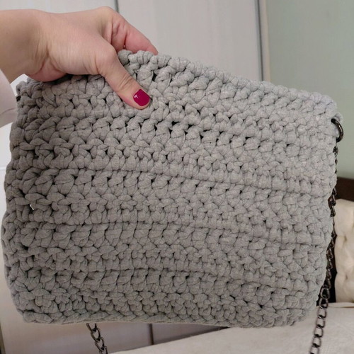 Handmade gray shoulder and crossbody bag new