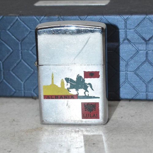 Earth vintage lighter used with Albanian theme