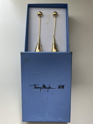 Σκουλαρίκια Thierry Mugler & H&M σαν καινούργια, limited edition, χρυσά