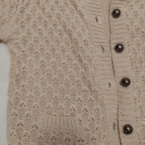 Beige cardigan used, size L with metal buttons