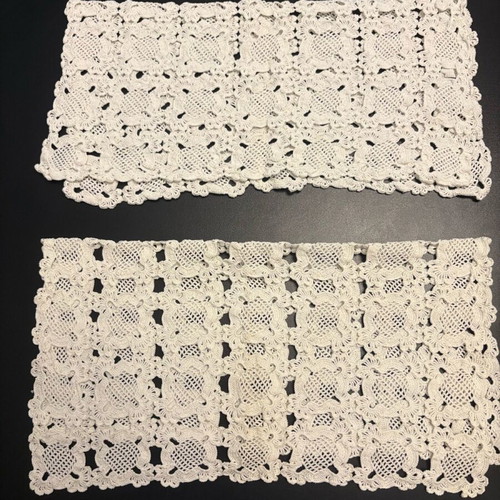 Handmade crochet doilies set of 2 pieces 36x36 cm new