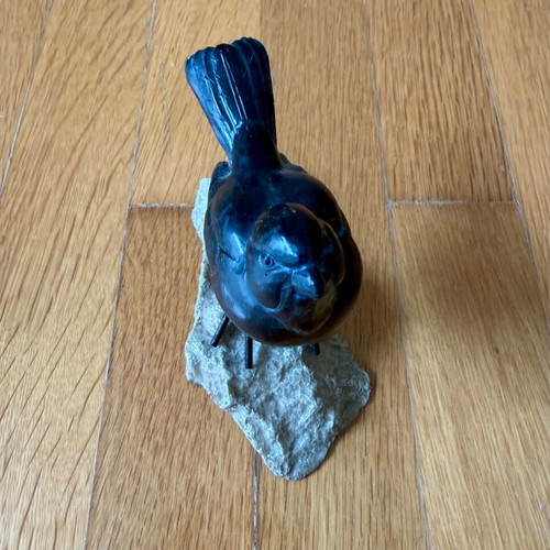 Decorative bird like new black on base