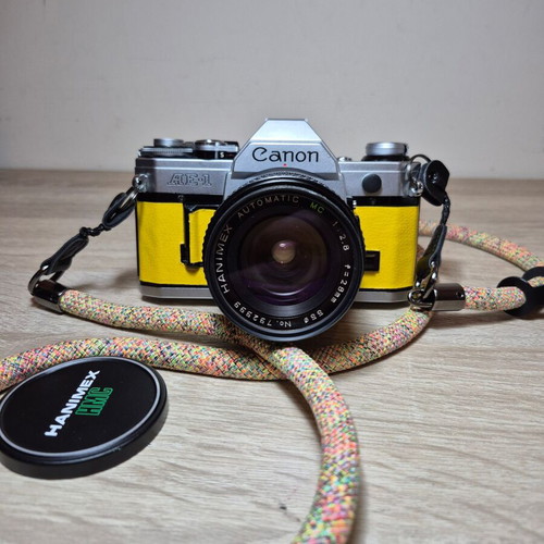 Canon AE-1 φωτογραφική μηχανή με φακό Hanimex 28mm f/2.8 μεταχειρισμένη