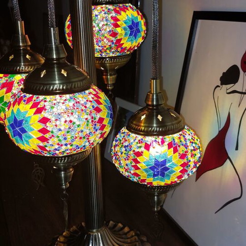 Handmade Floor Lamp with 6 Lights New, Oriental Design