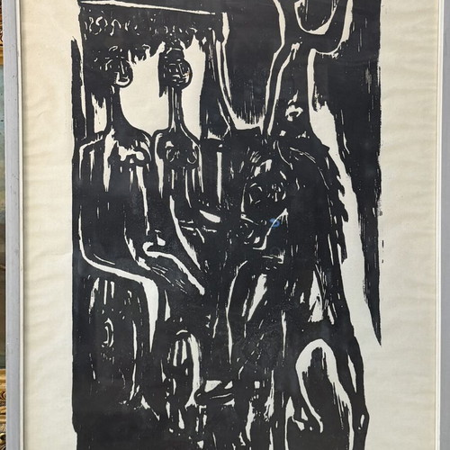 Vasso Katraki woodcut artwork like new, numbered 422/1000
