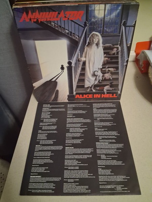 Annihilator Alice In Hell vinyl record like new, metal