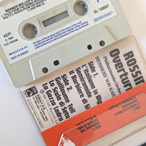 Vintage Werner Müller London cassette used with Rossini Karajan insert