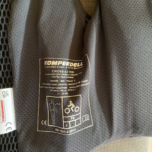 Comperdell Cross Flex Back Protector new, size XXS