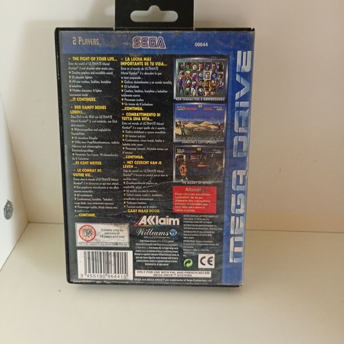 Ultimate Mortal Kombat game for Sega Mega Drive, complete with manual