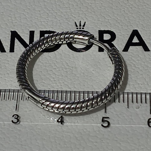 Pandora silver hoop earrings like new with engraved logo