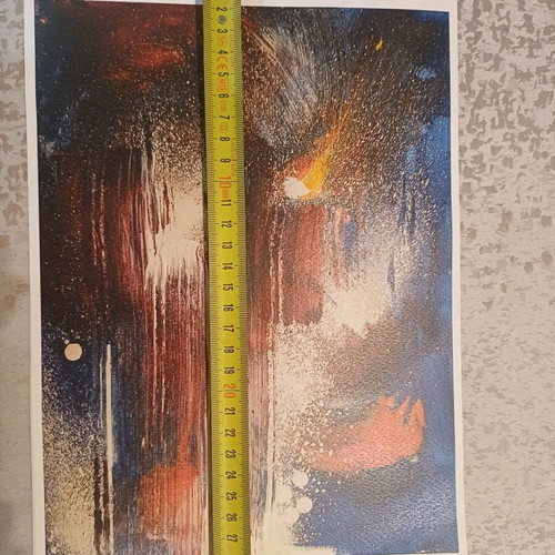 Abstract art paintings new, set of two prints with vivid colors