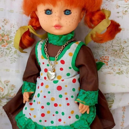 Vintage Pippi Longstocking Doll El Greco 38cm like new 80s
