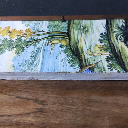 Handmade ceramic triptych Castelli Italy used