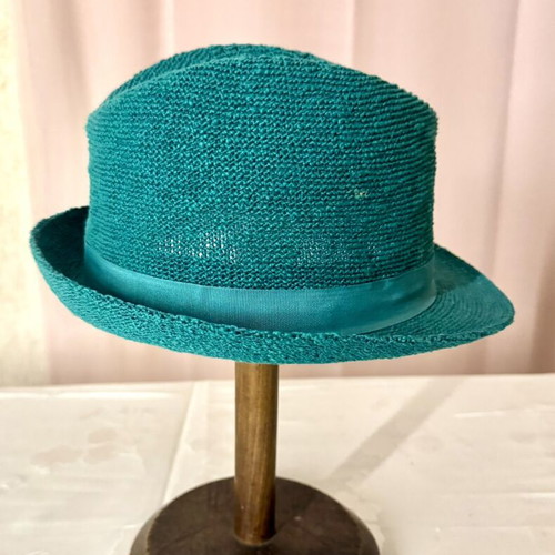 Accessorize knitted fedora hat emerald size S like new