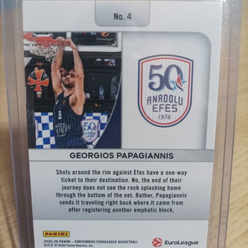 Euroleague Giorgos Papagiannis Game Night card like new