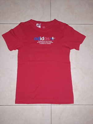 Adidas T-shirt, red, size 164 cm, age 13