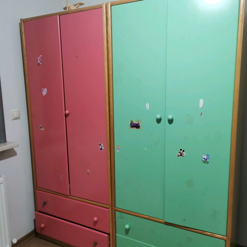 Children's furniture used, 2 double wardrobes, bed with mattress, 2 nightstands