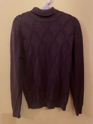 Navy & Green men's knitted sweater like new, size M, aubergine