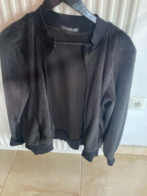 Ζακέτα χνουδωτή unisex καινούργια, μαύρη