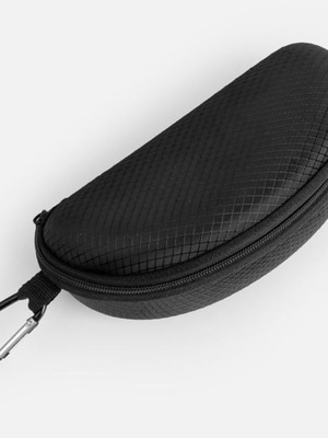 Glasses Case with Carabiner Oval Black New