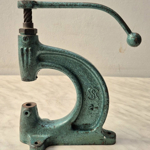 Vintage cast iron hand press industrial tool
