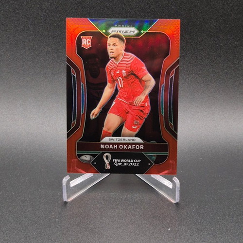 2022 Panini Prizm World Cup Qatar Red Prizm RC Noah Okafor Rookie Card used