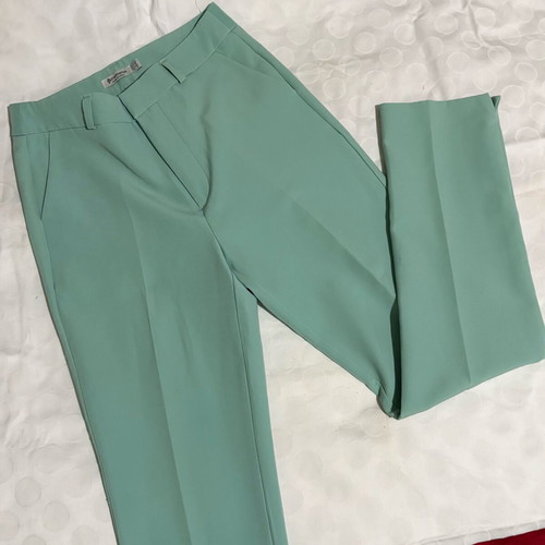 Stradivarius high-waisted slim pants green like new, size 32