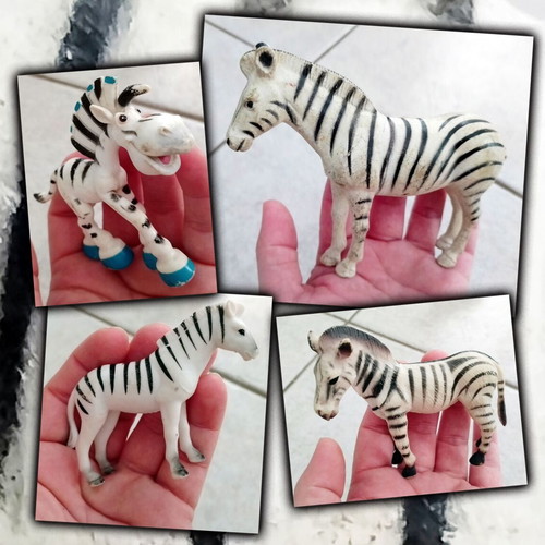 Plastic animal figures pack of 17, horses, zebras and dogs