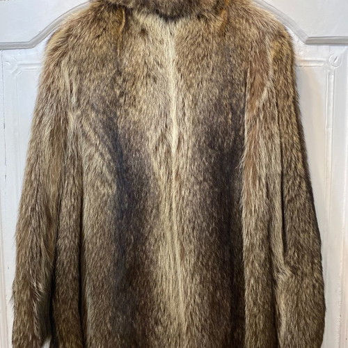 Mink fur coat, lightly used, brown, size L