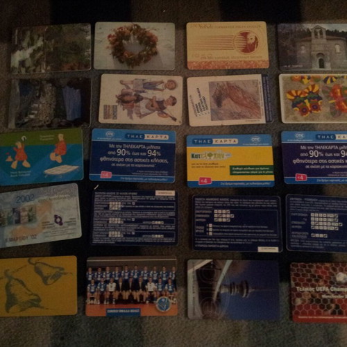 Phone cards used, pack of 20 pieces