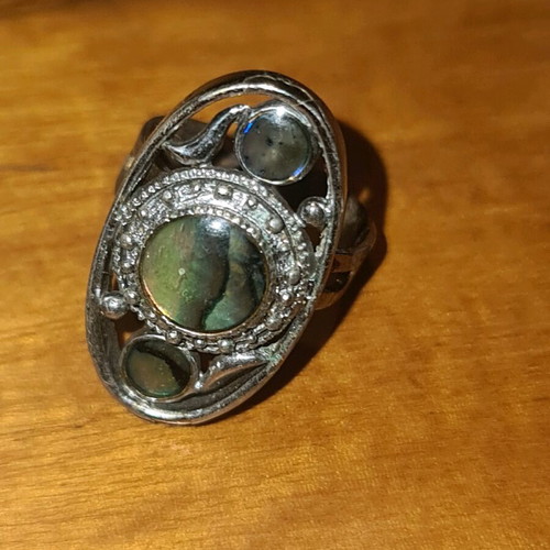 Faux Bijoux rings used, set of 4 with rhinestones