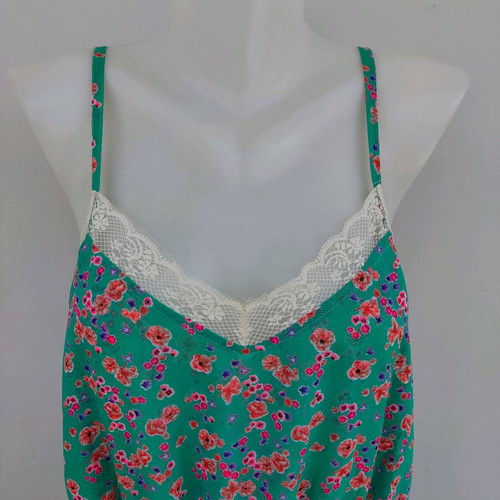 Floral dress used, size L, turquoise with adjustable straps