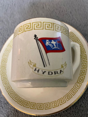 Κούπα συλλεκτική μεταχειρισμένη Υδρα πορσελάνη αναμνηστική δεκαετίας 60