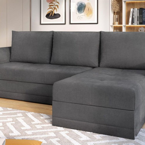 Corner sofa bed with storage compartments