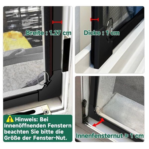 MLEJU magnetic insect screen for window 130 x 140 cm, black