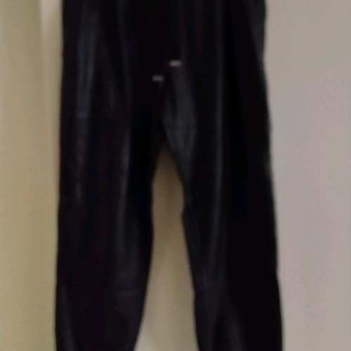 Black leatherette pants size L like new