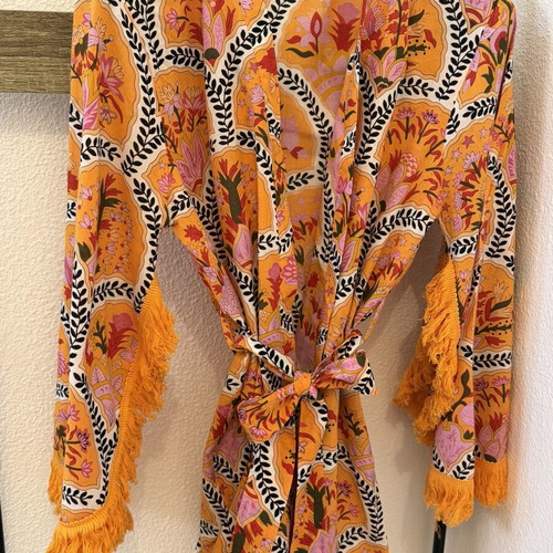 Kimono cardigan with fringes like new