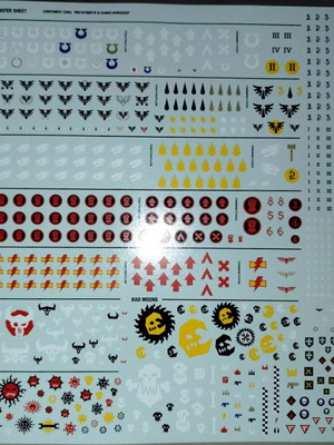 Warhammer 40k Armageddon transfer sheet like new